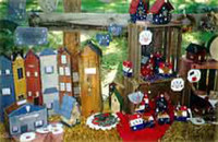 Decorated, Hand Crafted Bird Houses
